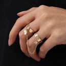 2 Finger Gold Butterfly Rings | Gold Plated Stainless Steel