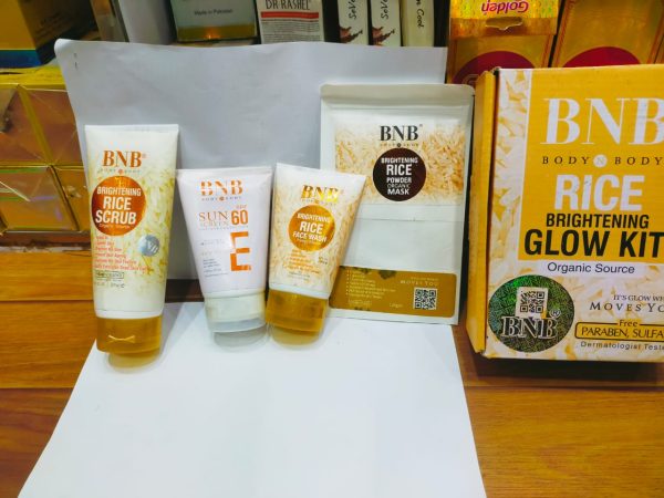 5 In 1 Bnb-rice Whitening And Glowing Facial Kit Sun Screen +face Wash+ Scrub+ Mask +glow Serum 30ml