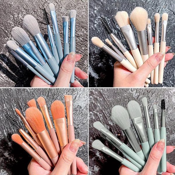 8Pcs Professional Makeup Brushes Pcs Travel Portable Soft Makeup Brushes