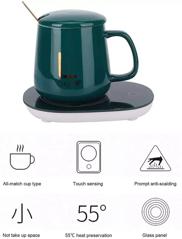 Electric Heated Coffee Mug With Temperature Controlled Pad