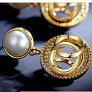 Pearl Stud With Circular Drop Earring European Style Earrings For Women