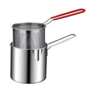 Stainless Steel Deep Fryer Frying Pot With Strainer 12ml Capacity