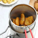 Stainless Steel Deep Fryer Frying Pot With Strainer 12ml Capacity