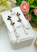 Unique Design Elegant Delicate Pearl Butterfly Tassel Earrings